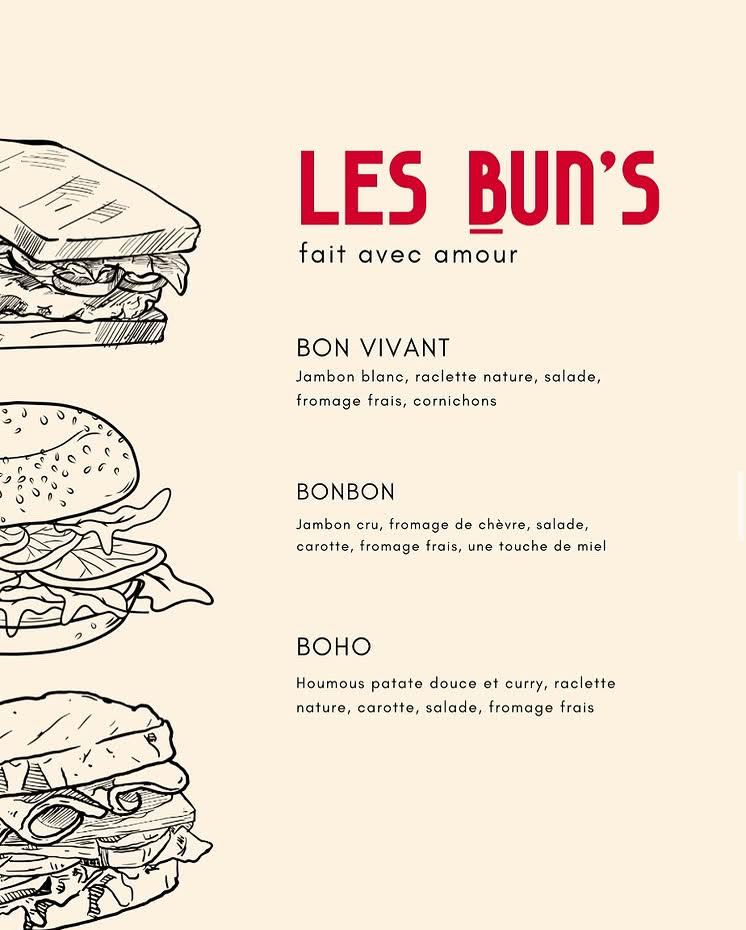 Collection de bun's Bombance avec différentes garnitures